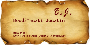 Bodánszki Jusztin névjegykártya